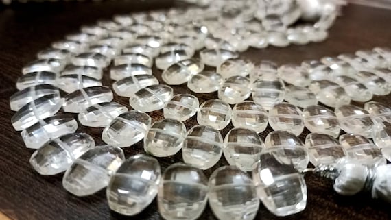 Natural Rock Crystal Fancy Shape Faceted 9x13mm Beads Sold Per Strand 8 inches Long Jewelry Making Beads