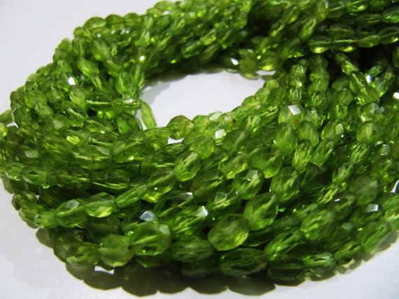 Natural Genuine Peridot Oval Mani Shape Beads size approx. 3x5mm to 4x6mm, Gemstone Faceted Beaded Strands 13 inches Long Wholesale Price