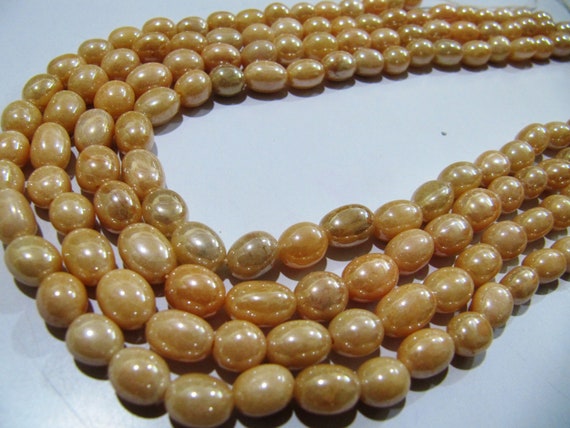 Natural Champagne Color Dyed Quartz Oval Plain Smooth Beads 8 to 10mm sold per Strand 8inch long Wholesale price jewelry making Quartz Bead