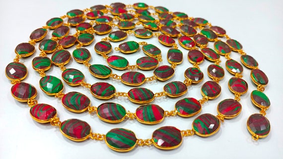 Fordite Quartz Free Shape  Briolette 10 to 15mm Bezel Connector Gemstone Chain Sold Per Foot Great Quality Chain