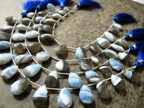 Natural Boulder Opal Briolette Pear shape 12-14mm Beads Sold Per strand 8 inches Long Bolder opal beads