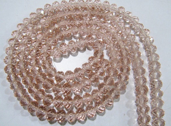 Pink Quartz Rondelle Faceted Size 6MM Beads  Micro Faceted Crystal Far Size Beads 100 Beads Per Strings  Approx Wholesale Prices