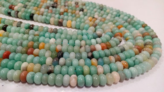 Natural Peruvian Opal  Rondelle plain smooth 8mm Beads Gemstone Beads Sold Per strand 8 inches Long