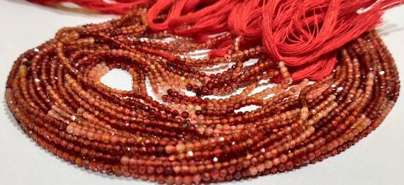Natural Spinel Shaded Round Faceted 2mm Precious Beads Sold Per Strand 13 Inches Long Great Quality Beads