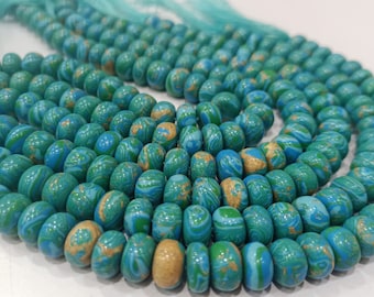 Fordite Agate Multi Color Gemstone Rondelle Plain Smooth Beads Sold per Strand 8 inches Long Necklace and bracelet Making Beads choose size