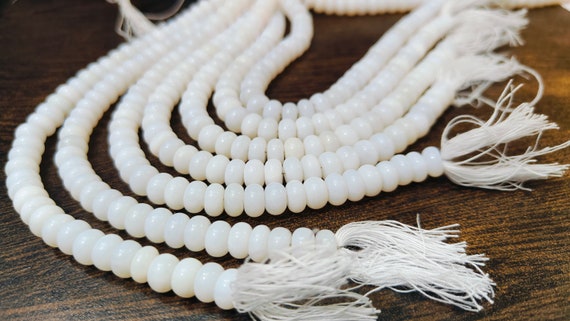 Natural White opal Quartz Rondelle Plain Smooth 8mm Beads Sold Per Strand 8 inches Long Great Quality Beads