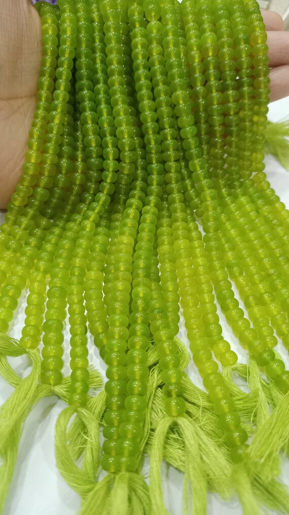 Natural Prehnite Chalcedony Rondelle Plain Smooth 8mm Gemstone Beads Sold per Strand 8 inches Long Great Quality Jewelry Making Beads