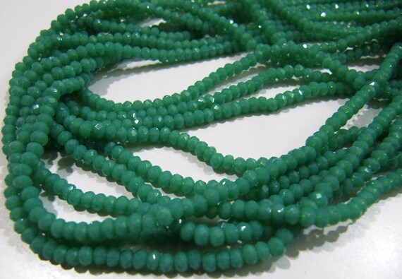 Green Amazonite Hydro quartz Rondelle Micro Faceted 3mm Beads Strand 16 inches long approx. 200 Beads per Strand Wholesale Prices