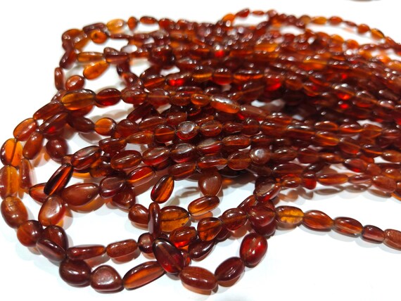 Natural Hessonite Garnet Free Shape Tumbled Beads Plain Smooth 8 to 14mm Nugget Beads sold per Strand of  8 inches long Wholesale Prices