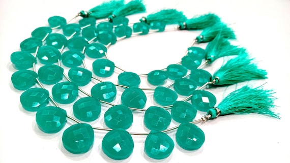 Amazonite Quartz Heart Shape Briolette 14-15mm Beads Sold Per Strand 8 inches long Great Quality Beads