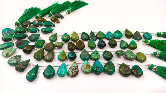 Natural Tibetan Turquoise Pear Heart Shape Plain  smooth 15 to 18 mm Beads Sold Per strand 8 inches long Best quality beads