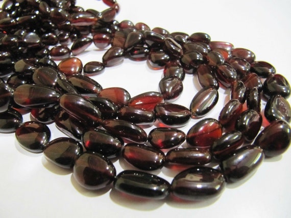 Natural Hessonite Garnet Free Shape Tumbled Beads Plain Smooth 8 to 14mm Nugget Beads sold per Strand of  8 inches long Wholesale Prices