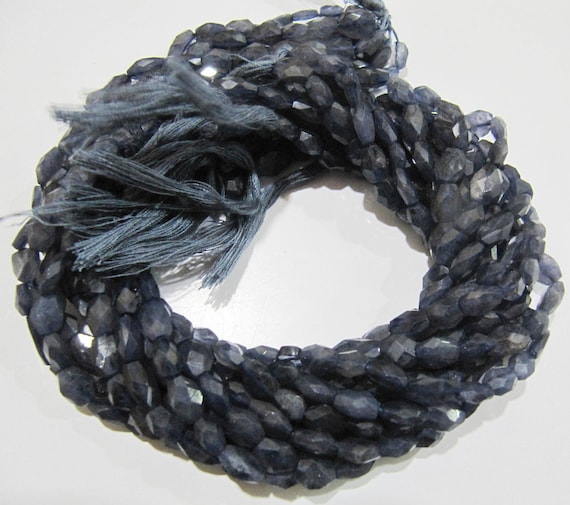 Natural Iolite Oval Faceted 5x8mm to 7x10mm Gemstone Briolette beads Strand 13 inches long Wholesale prices jewelry making gemstone Beads