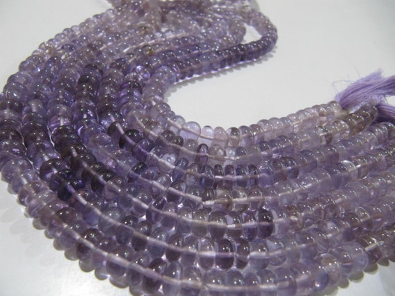 Natural Pink Amethyst Rondelle Plain Smooth 7-8mm Gemstone Beads Strand 9 inches Long top quality Jewelry making  gemstone beads