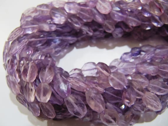 Natural Pink Amethyst Oval Faceted briolette Beads Size 6x9mm to 9x12mm Strand 10 inch Long Wholesale Prices