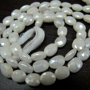 Natural Silverite Beads 10mm Size Top Quality Oval faceted Silverite Chalcedony Beads Strand 14 inches long Mystic Silver Coated