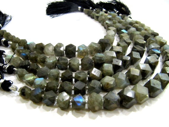 Natural Labradorite Blue Flashy Nugget shape tumble 16to25mm Faceted  Beads Sold per strand 8 inches long