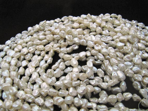 Natural Genuine Pearl Tumble 8-9mm Beads Strand 16 inches Long Fancy Shape Nugget beads, Sold per strand