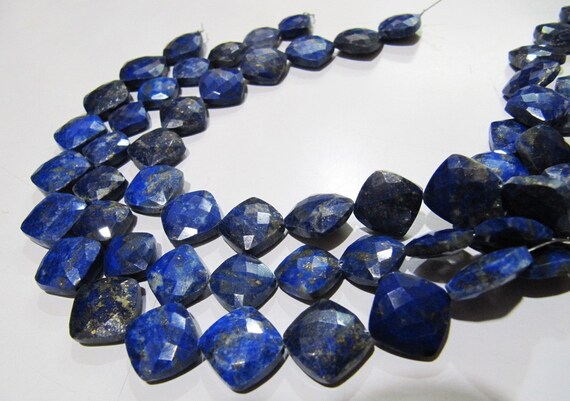 Natural Lapis Lazuli Cushion Shape Beads Square shape briolette Beads 11-12mm Strand 8 inch long Jewelry Making Beads Wholesale Prices