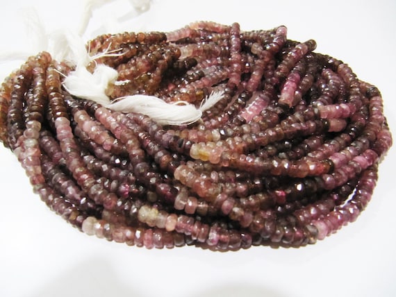 Natural Pink Tourmaline Rondelle Faceted Beads Stone Size 5-6 To 7-8mm Jewelry Making Beads Strand 14 inches Long Wholesale Prices
