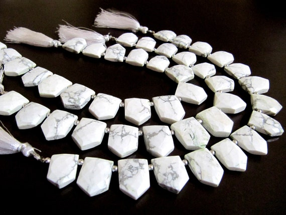 Natural Howlite Pencil Pyramid Shape Briolette 13X18mm beads Jewelry Making Gemstone Beads Strand 10 inches Long Wholesale Price