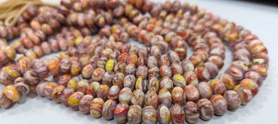 Mohave Champagne Copper Turquoise Rondelle Plain Smooth 8-9mm Beads Sold Per Strand 7 Inches long Great Quality Beads