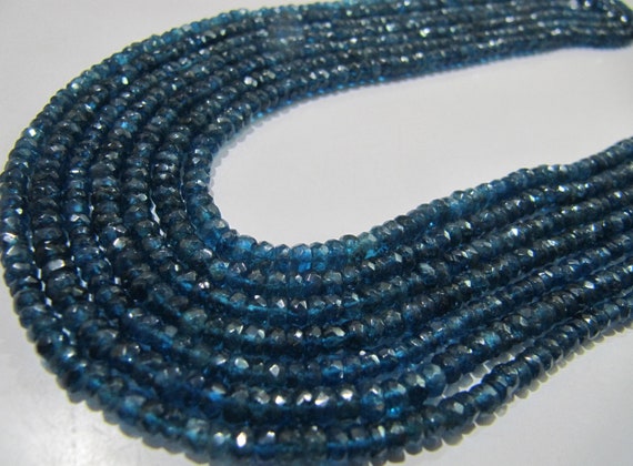 Natural Neon Apatite Rondelle Faceted 4 to 6 mm Beads Strand 14 inches long Best Quality Wholesale prices jewelry making gemstone beads