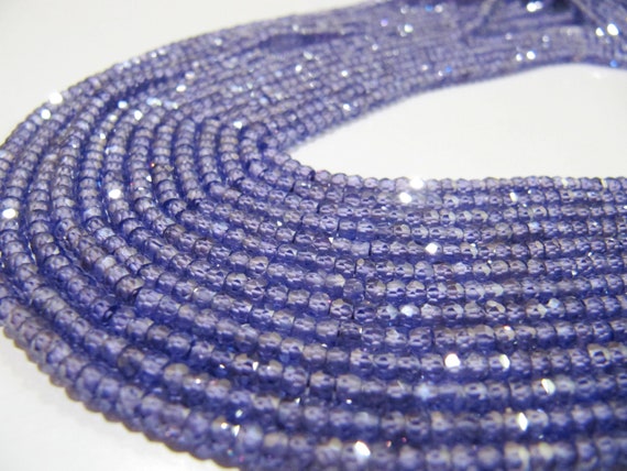 Amethyst Cubic Zirconia CZ Rondelle Faceted Beads 3mm Strand 13 inch long Top Quality Wholesale prices Jewelry making gemstone