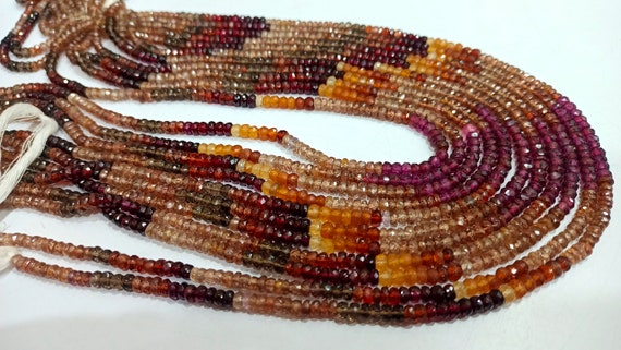 Natural Tundra Multi sapphire Rondelle Faceted 3-4mm Beads Sold per strand 14 Inches Long Jewelry Making beads Choose the size