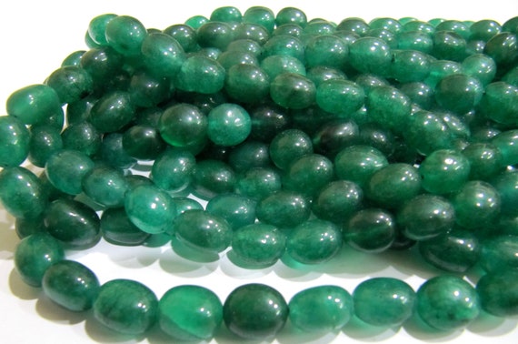 Dyed Emerald Quartz Plain Smooth Nugget Tumbled Shape 10 to 15 mm Size Beads Strand 15 inches long Gemstone Beads