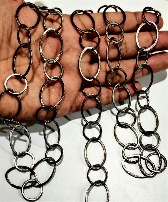 Black Plated Big & Thick Marquise 30mm*19mm  Link Chain Sold Per Foot Jewellery Making Wholesale Rate Chains Gun Metal Finished Jewelry