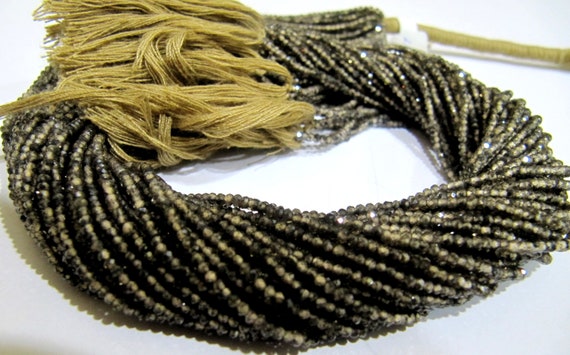 Natural Untreated Zirconia Beads Dark Green Color Rondelle Faceted 2mm Strand 13 inch long Top Quality Wholesale prices Earth Mined gemstone