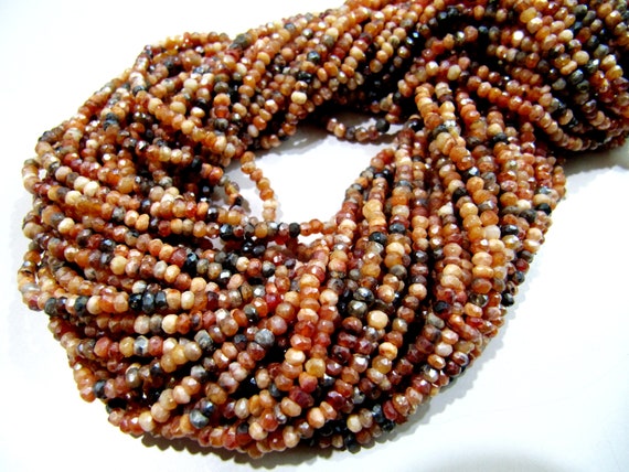 Top Quality Natural Mystic Coated Carnelian Beads , AB Coated , Multi Carnelian Beads , Rondelle Faceted 3-4mm Size Beads , Length 13 inches