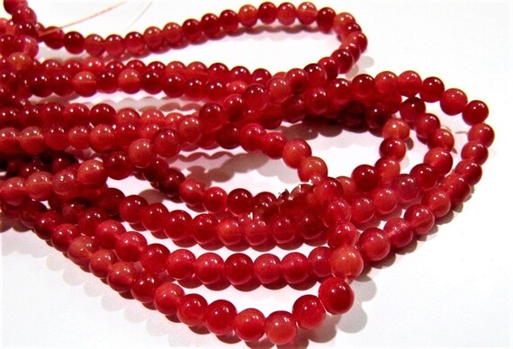 Ruby Chalcedony Beads 4-5 mm Round Plain Gemstone Beads Sold per Strand 16 inch long Hole Size 1 mm Wholesale prices jewelry making bead