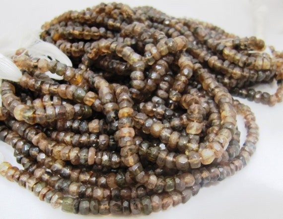 Natural Andalusite Rondelle faceted Approx 5mm Size Beads  Strand 13 inches Long Jewelry making gemstone beads Sold per Strand