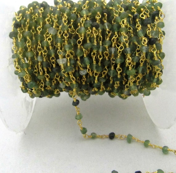 3 Ft-Natural Serpentine Chain Rondelle Faceted Beaded Chain 3-4mm Size Serpentine Rosary Bead Chain Wholesale Prices gemstone chain