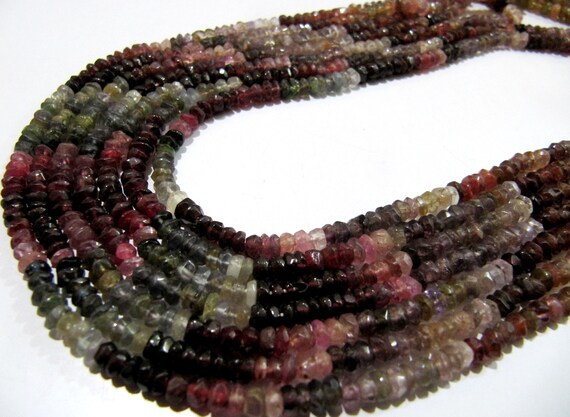 Natural Multi Spinal Rondelle Faceted 3-4mm Beads Strand 13inches long Best Quality Beads Wholesale prices jewelry making gemstone beads