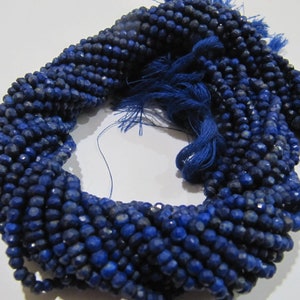 Natural Lapis Lazuli Rondelle Faceted Beads 3-4 mm Strand 13 inch long High Quality Beads Wholesale prices jewelry making beads