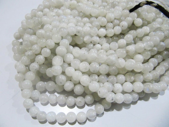 Natural white Rainbow Moonstone Round Ball Shape 8mm Plain Smooth beads Strand 13 Inches Long Gemstone Beads Wholesale Prices