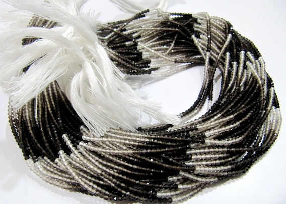 Natural Smoky Quartz Shaded beads Size 2mm Strand 13 inch long Micro Faceted Genuine Rondelle Beads Sold Per Strand Jewelry Making Beads