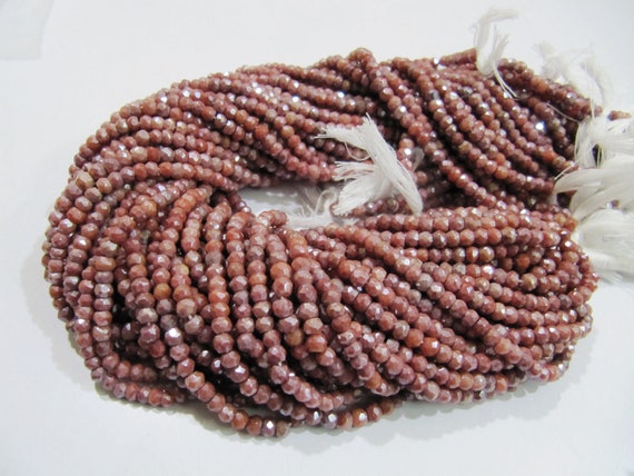 Natural Red Silverite beads 3-4mm Beads Strand 13.5 inch long Gemstone Top Quality Beads Sold per strand