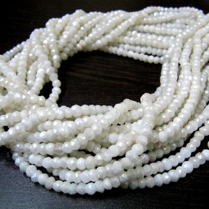 Natural White Silverite 3- 4mm AB Coated Beads Strand 13 inch long Mystic Coated Silverite Beads Wholesale Prices Jewelry making gemstone