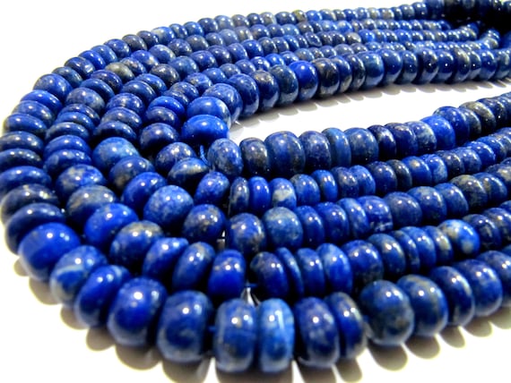 Natural Lapis Lazuli Rondelle Plain Smooth 8-9mm Beads sold per Strand 8inch long High Quality Beads Wholesale prices jewelry making beads
