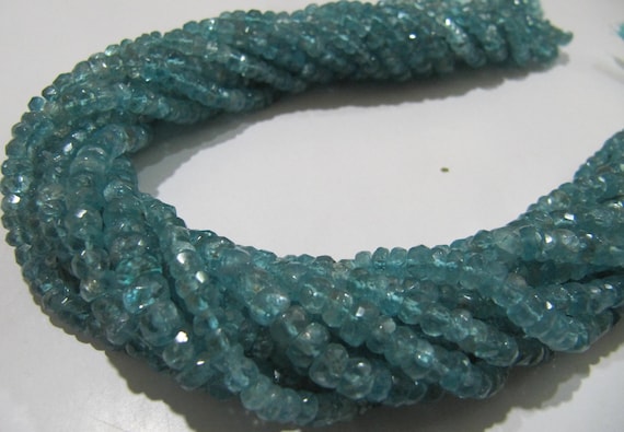 Natural Sky Blue Apatite Rondelle Faceted 3 mm Beads Strand 13 inches long Best Quality Wholesale prices jewelry making gemstone beads