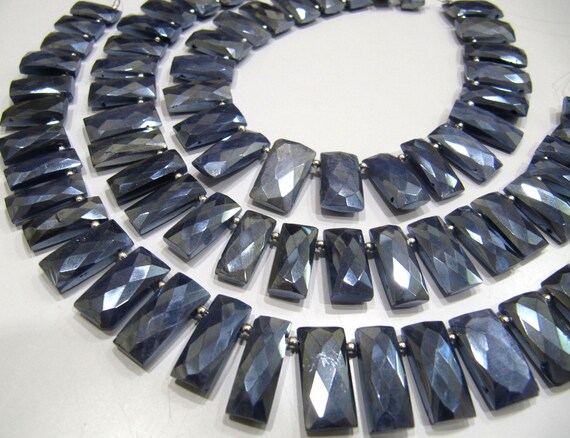 Natural Moonstone Silver AB Mystic Coated Rectangle Shape Faceted Beads 6-7mm Strand 8inch long High Quality Beads Wholesale prices