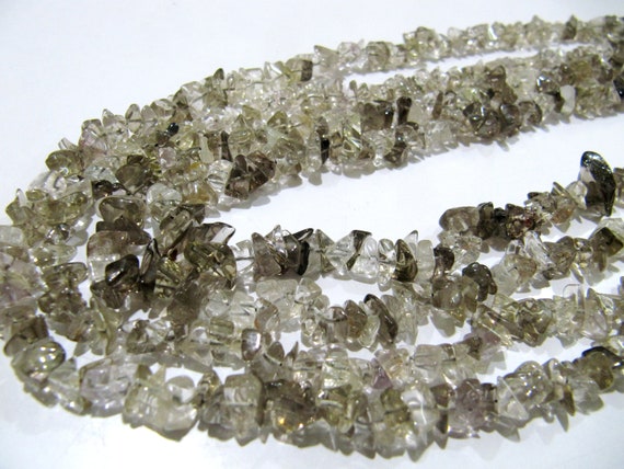 Natural Smoky Quartz Uncut Chip Beads 6 to 10 mm Graduated best Quality Beads Strand 34inches Long Jewelry making uncut gemstone beads