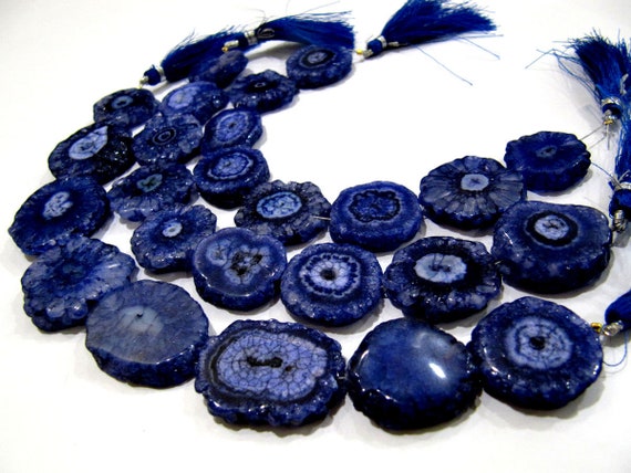 Blue Sapphire Solar Quartz Beads Size 20-25mm Dark Blue Color Fancy Shape Strand Length 8-9 Inches Long Jewelry Making Beads Wholesale Rates