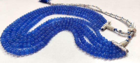 Natural Tanzanite Rondelle pumpkin 5 to 8mm Graduated Beads 5 layers Necklace