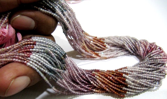 Natural Multi spinel 2mm Rondelle Micro faceted Gemstone Beads Strand 13 Inches Long Best Quality Beads Sold Per Strand