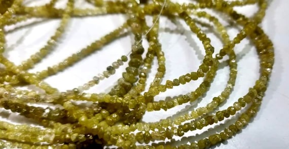 Natural Yellow Diamond Beads Size 2-3 mm Rondelle Faceted Strand 15 inches Long Wholesale Prices Jewelry Making Gemstone Beads